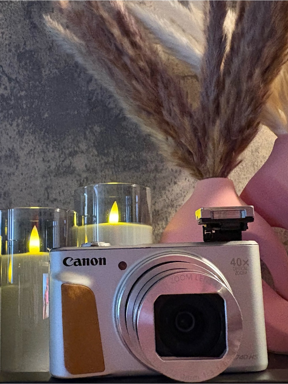 Canon Compact Digital Camera in Silver with Brown Accent